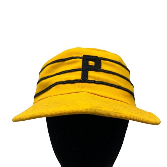 Pittsburgh Pirates Vintage Pillbox Hat Cap Fitted 7 1/8 Retro 70's 80's Gold MLB - Picture 8 of 11